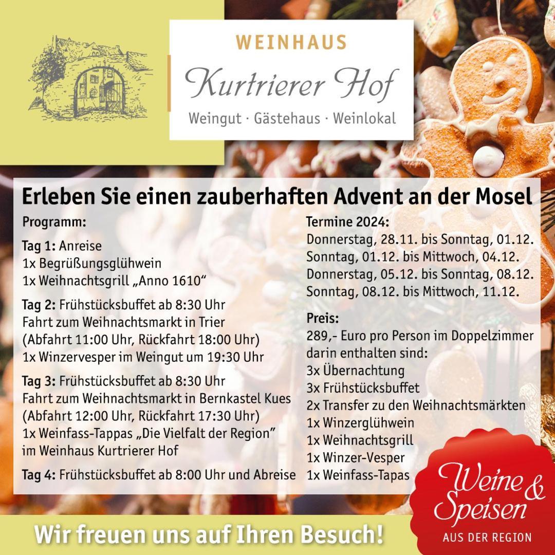 Weinhaus Kurtrierer Hof Hotel Leiwen Bagian luar foto